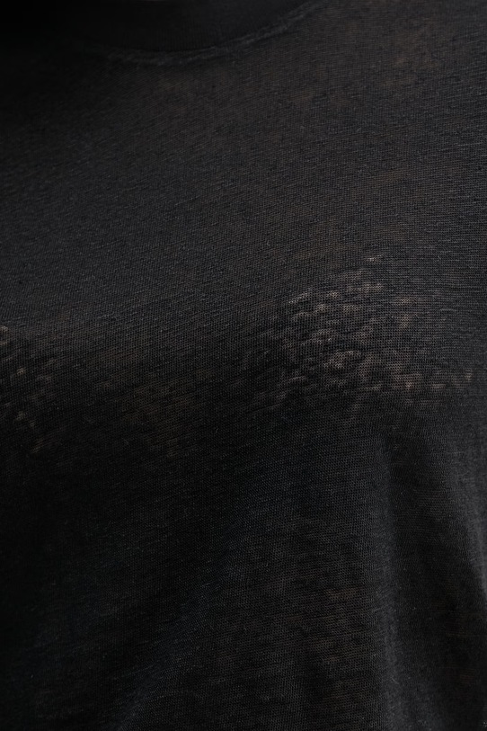 United Colors of Benetton tričko dámské lněné 3TKEE1009 černá