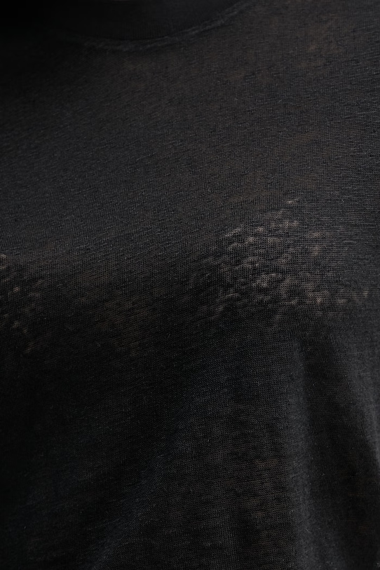 United Colors of Benetton tričko dámské lněné 3TKEE1009 černá