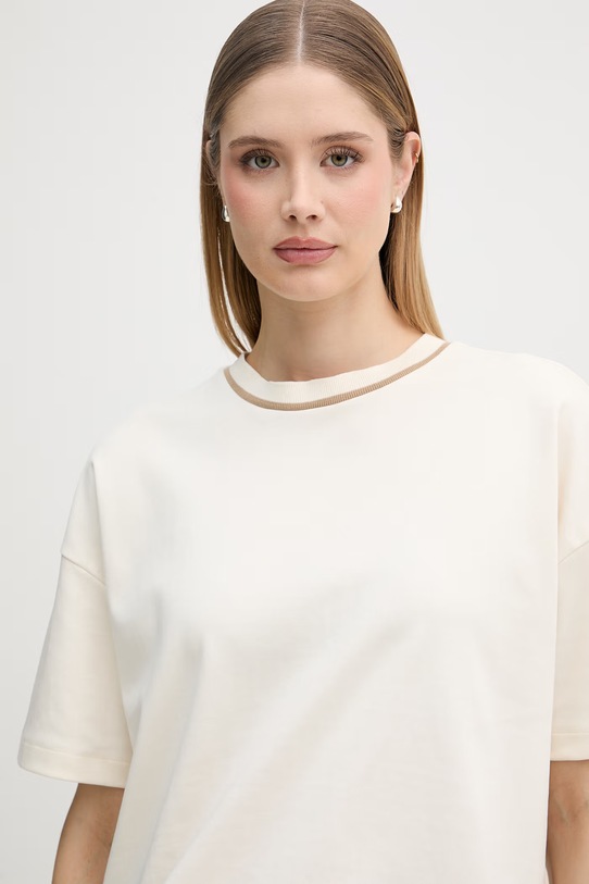 United Colors of Benetton t-shirt damski bawełniany beżowy 3WUPD10CI