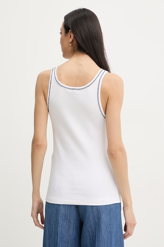 Ρούχα Pinko Τοπ Γυναικείο από βαμβάκι με ελαστάν 106816.A3AL λευκό