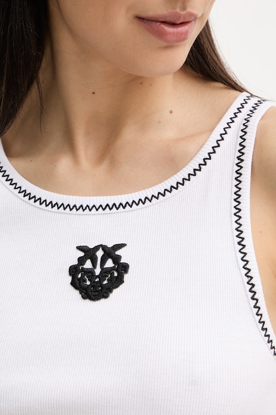 Pinko Τοπ Γυναικείο από βαμβάκι με ελαστάν 106816.A3AL λευκό