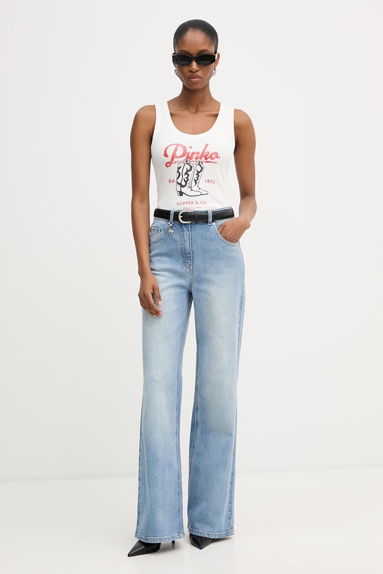 Pinko bokserka damska bawełniana 106901.A3BX beżowy SS26