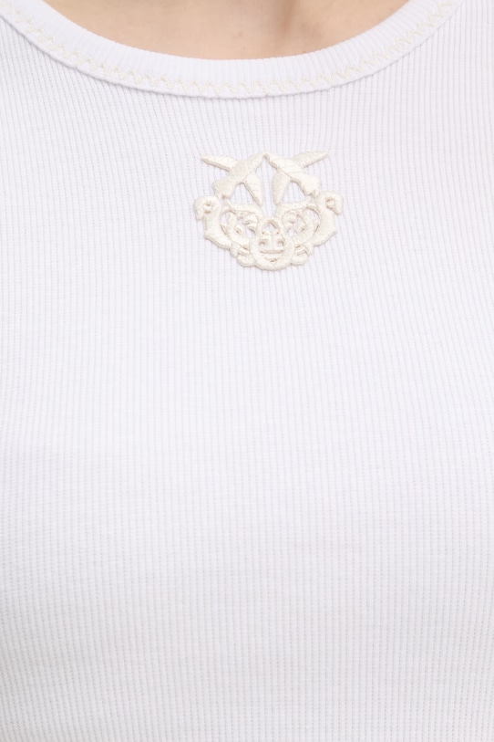 Pinko t-shirt damski bawełniany z elastanem 106815.A3AL biały