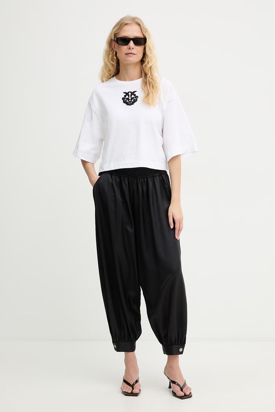 Pinko t-shirt damski bawełniany 106814.A3AM biały SS26