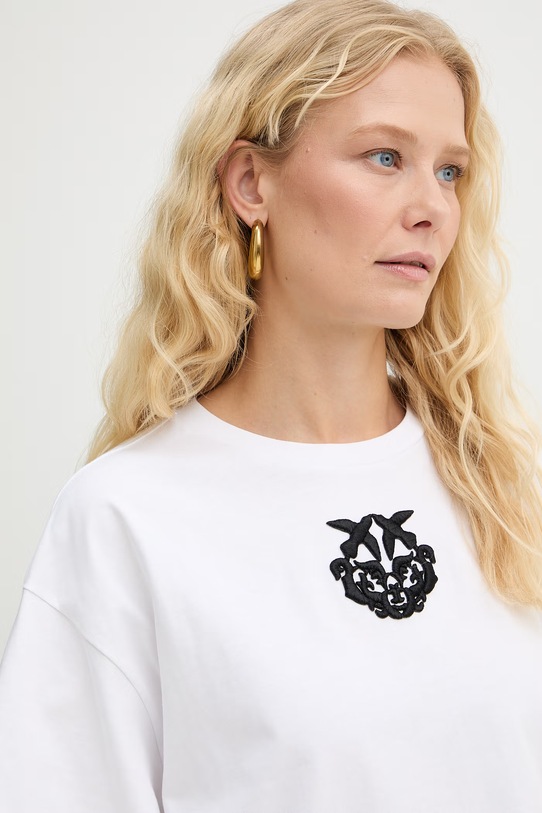 Pinko t-shirt damski bawełniany biały 106814.A3AM