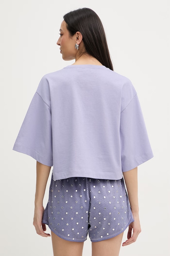 Odzież Pinko t-shirt damski bawełniany 106814.A3AM fioletowy