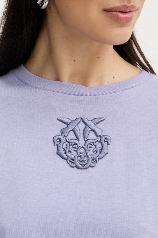 Pinko t-shirt damski bawełniany 106814.A3AM fioletowy