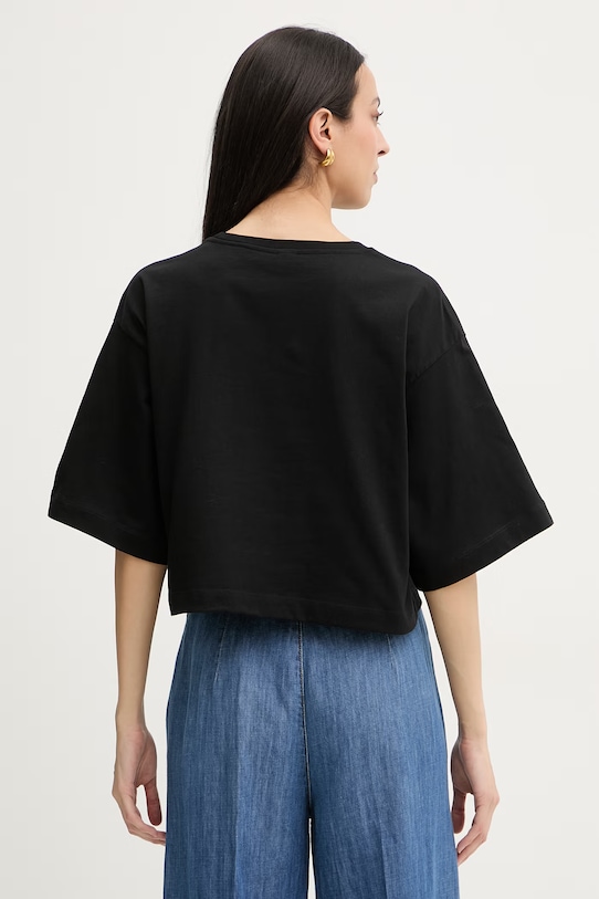 Odzież Pinko t-shirt damski bawełniany 106814.A3AM czarny