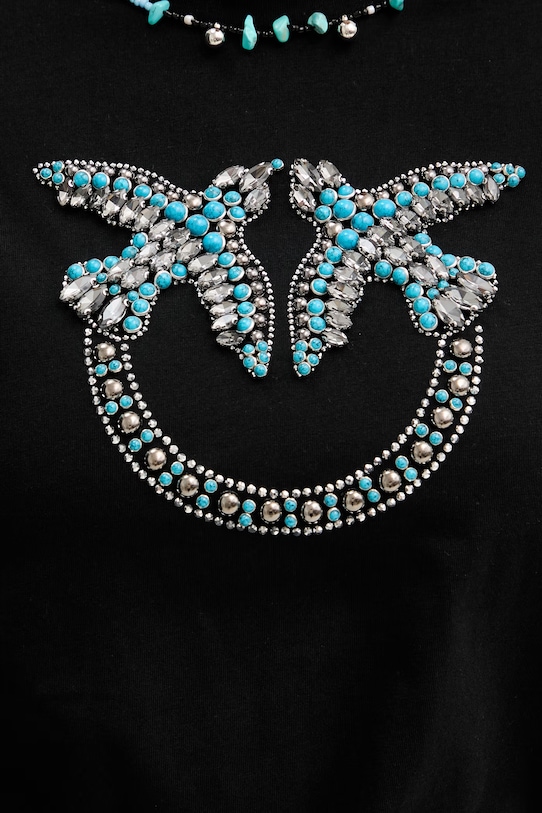 Pinko t-shirt damski bawełniany 107094.A3C7 czarny