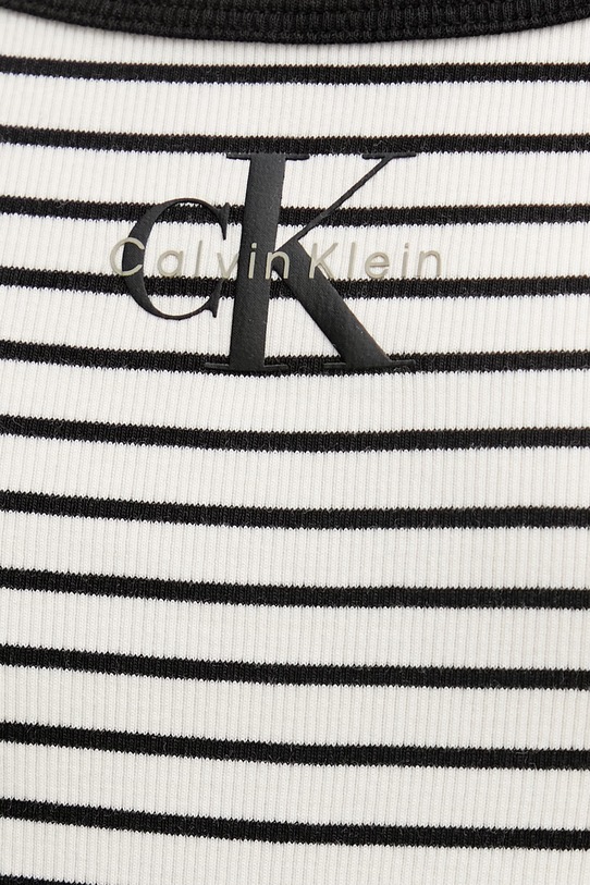 Calvin Klein Jeans top damski bawełniany z elastanem LV047F832G beżowy