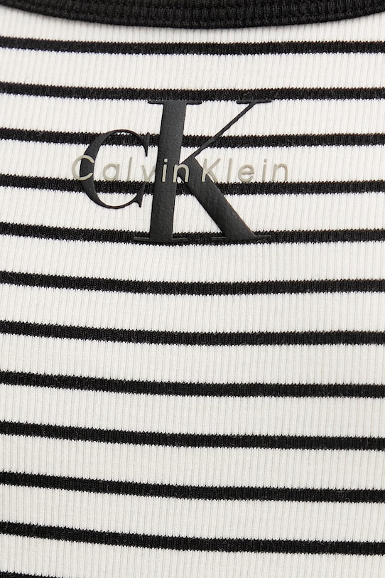 Calvin Klein Jeans top damski bawełniany z elastanem LV047F832G beżowy