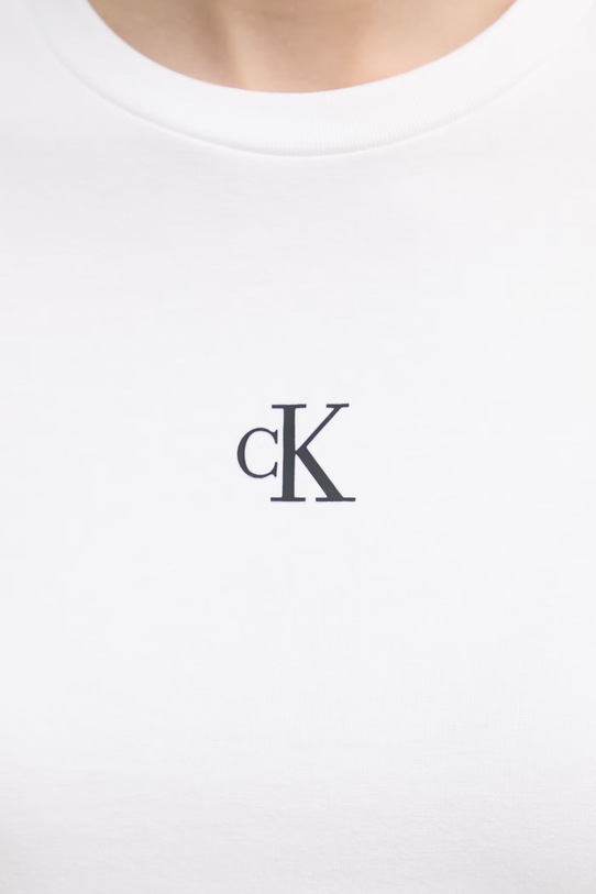 Calvin Klein Jeans t-shirt basic bawełniany z elastanem LV047AB213 beżowy