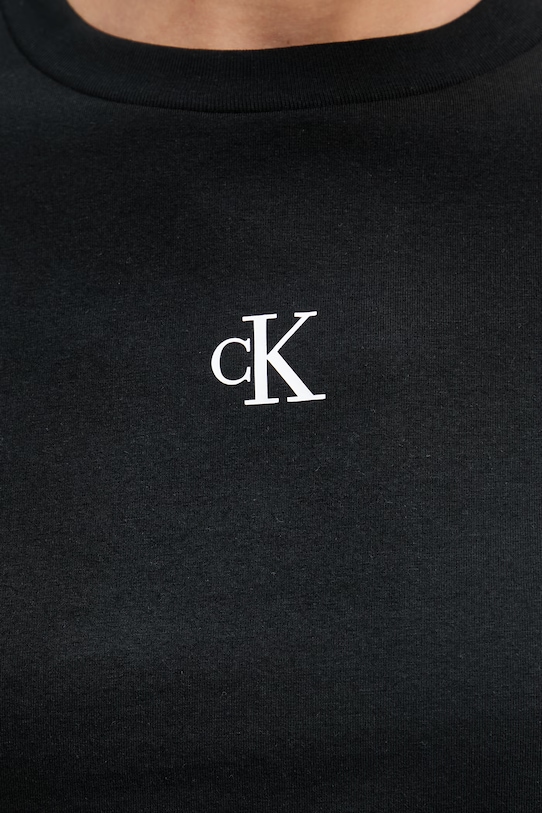 Calvin Klein Jeans t-shirt basic bawełniany z elastanem LV047AB213 czarny