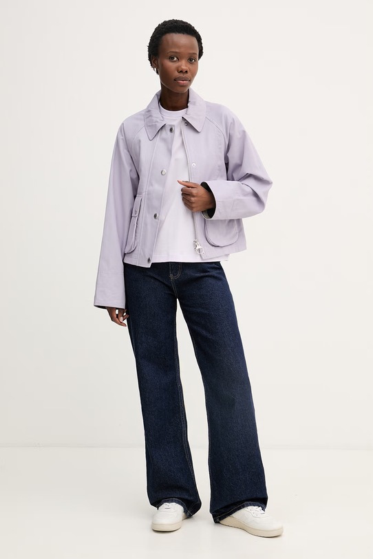 Calvin Klein Jeans t-shirt damski bawełniany LV047F801G fioletowy SS26