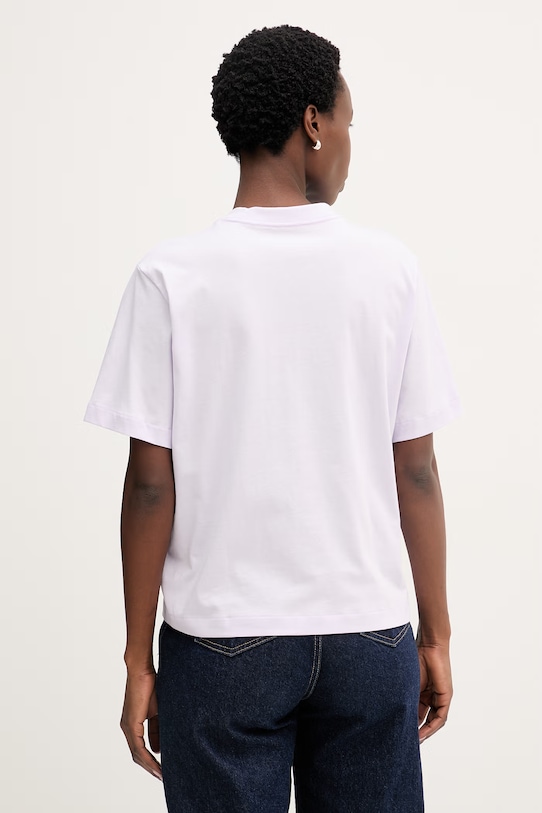 Odzież Calvin Klein Jeans t-shirt damski bawełniany LV047F801G fioletowy