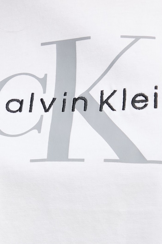 Calvin Klein Jeans crop top ženski bombažen LV047F828G bela