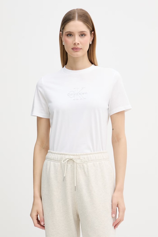 Calvin Klein Jeans t-shirt damski bawełniany biały LV047F831G