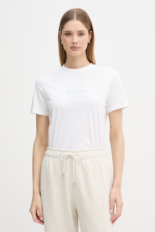 Calvin Klein Jeans t-shirt damski bawełniany biały LV047F831G