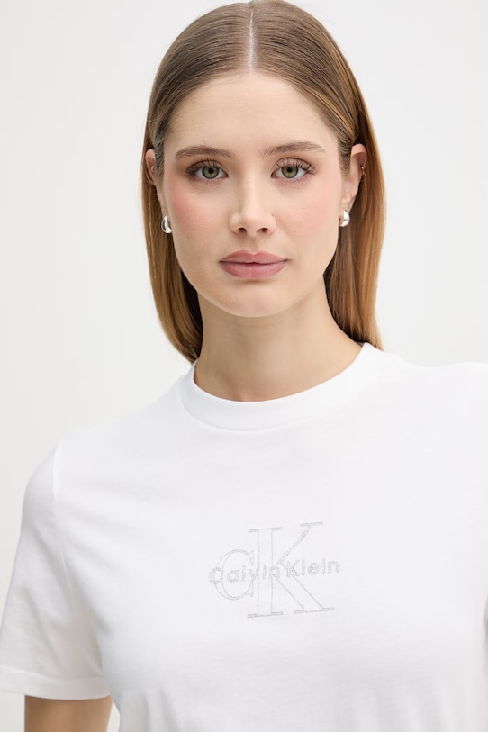 Calvin Klein Jeans t-shirt damski bawełniany biały LV047F831G