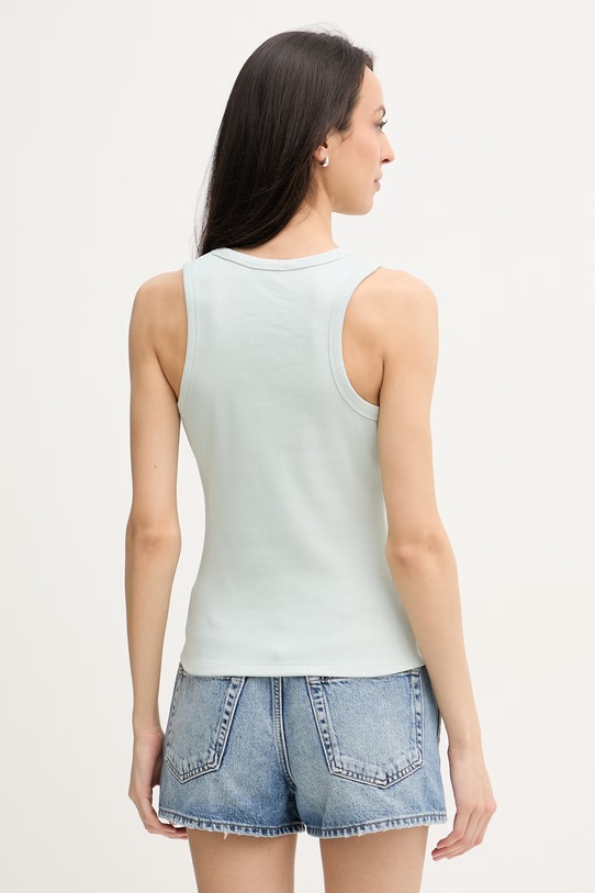 Oblečenie Calvin Klein Jeans top dámsky s bavlnou LV047F239G tyrkysová