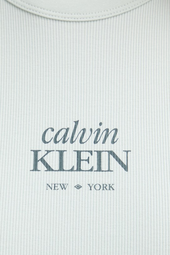 Calvin Klein Jeans top dámsky s bavlnou LV047F239G tyrkysová