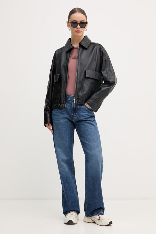 Calvin Klein Jeans top damski z bawełną LV047F239G brązowy SS26