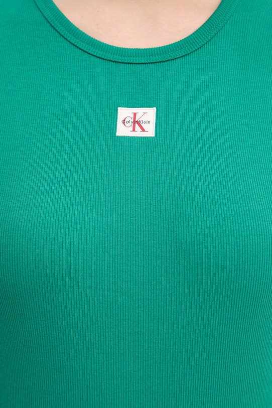 Calvin Klein Jeans top dámsky bavlnený s elastanom LV047F246G zelená