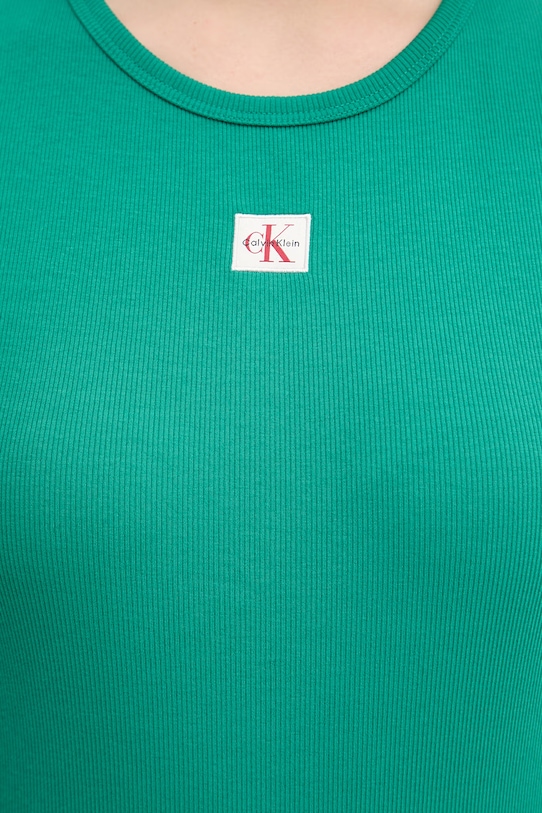 Calvin Klein Jeans top damski bawełniany z elastanem LV047F246G zielony