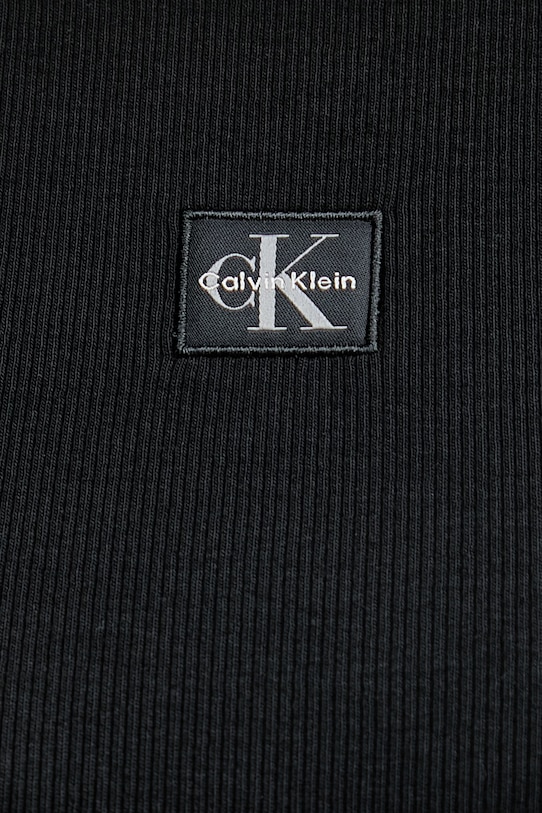Calvin Klein Jeans top ženski bombaž z elastanom LV047F246G črna