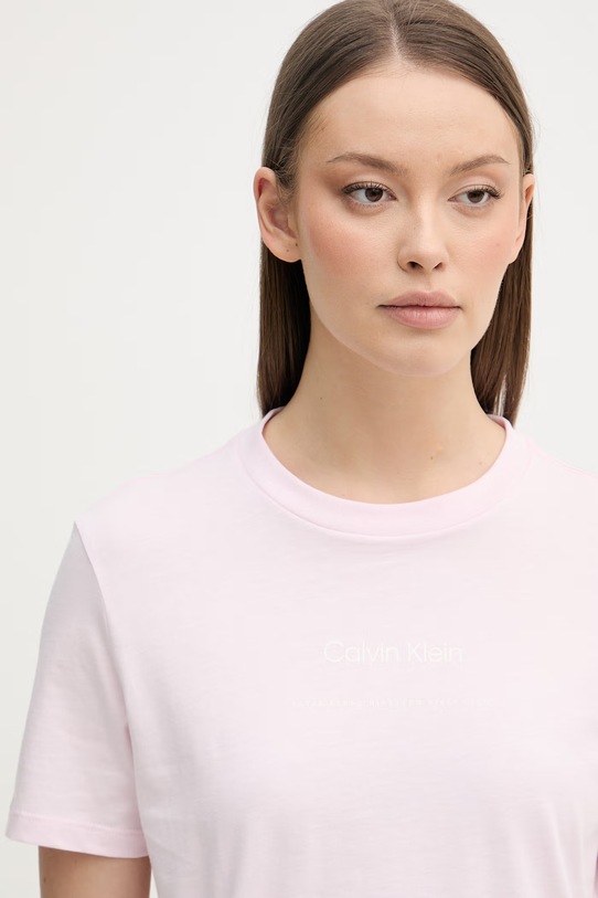 Calvin Klein Jeans majica ženska od pamuka roza LV047C811G