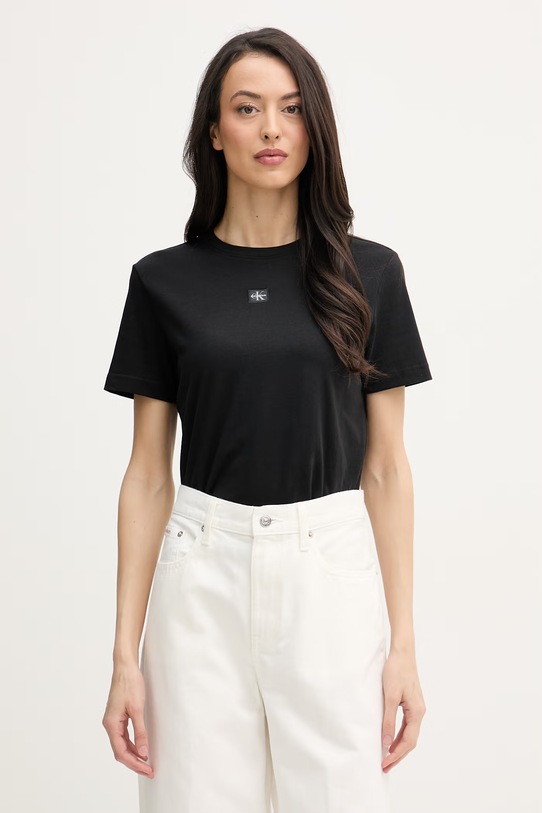 Calvin Klein Jeans tričko dámske bavlnené čierna LV047F227G