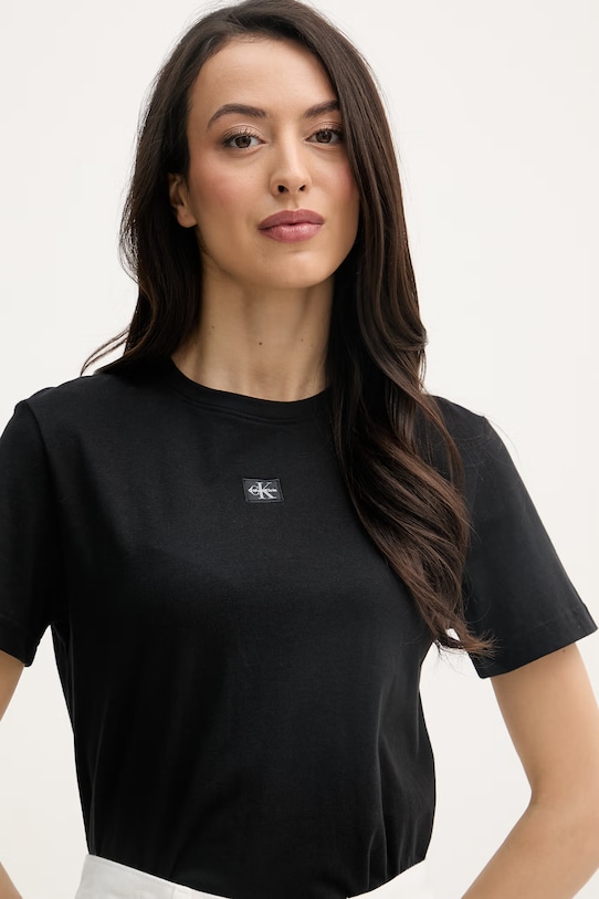 Calvin Klein Jeans tričko dámske bavlnené čierna LV047F227G