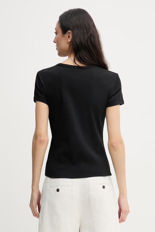 Oblačila Calvin Klein Jeans kratka majica ženska bombažna z elastanom LV047F240G črna