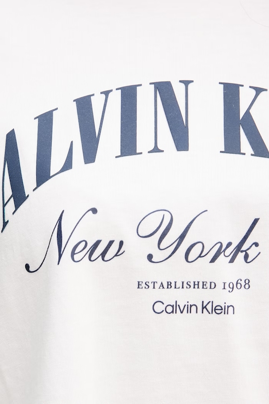 Calvin Klein Jeans T-shirt damski bawełniany LV047F813G beżowy