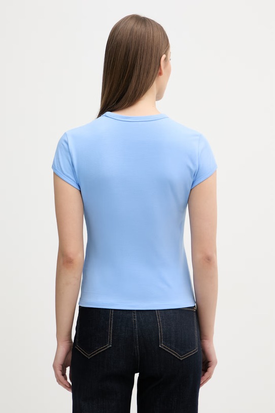 Odzież Calvin Klein Jeans T-shirt damski bawełniany z elastanem LV047F815G niebieski