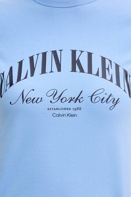 Calvin Klein Jeans T-shirt damski bawełniany z elastanem LV047F815G niebieski