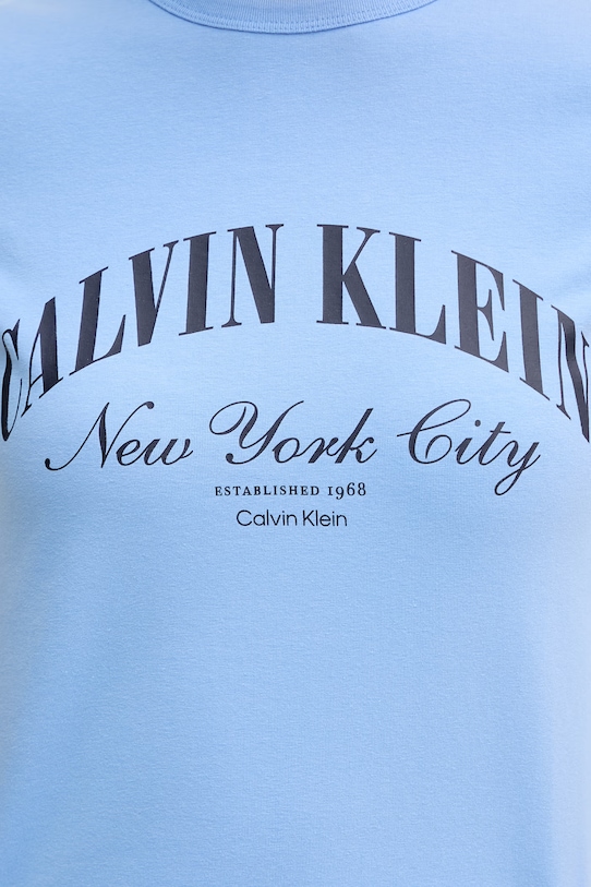 Calvin Klein Jeans T-shirt damski bawełniany z elastanem LV047F815G niebieski