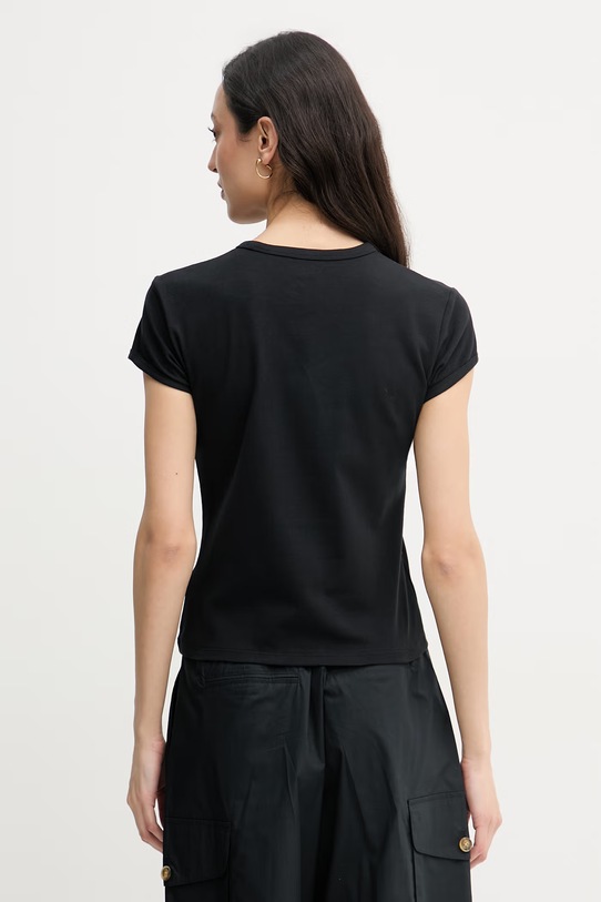 Oblačila Calvin Klein Jeans kratka majica ženska bombažna z elastanom LV047F815G črna