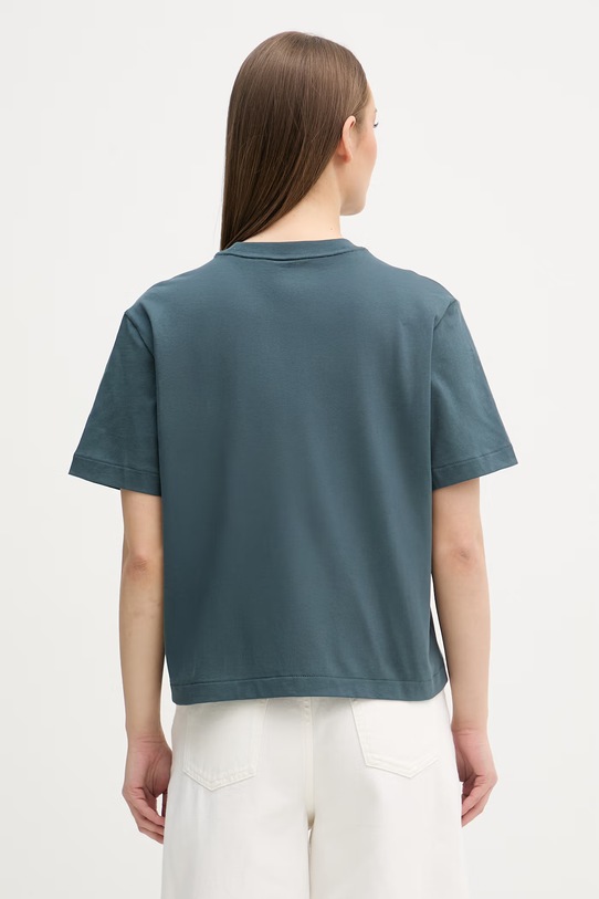 Odzież Calvin Klein Jeans T-shirt damski bawełniany LV047F820G turkusowy