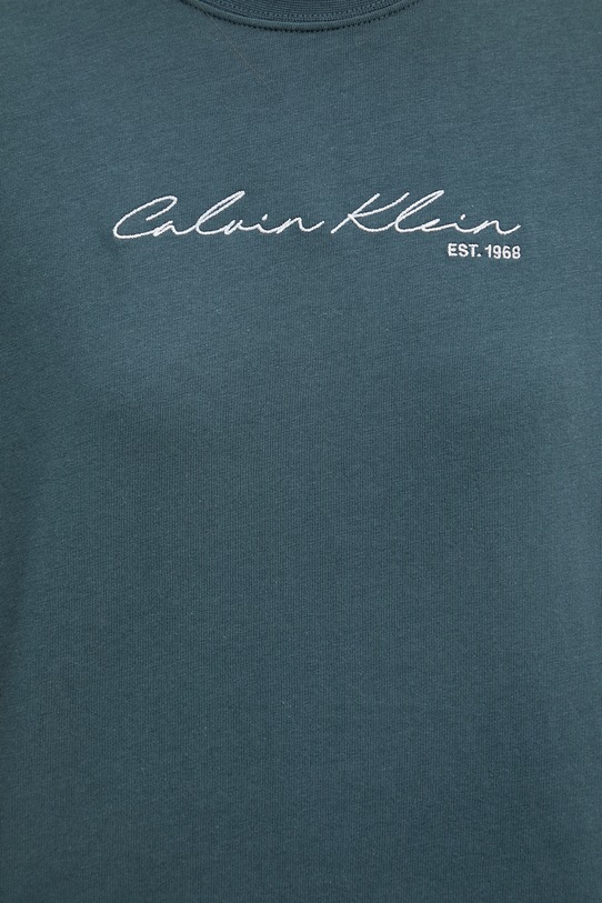 Calvin Klein Jeans T-shirt damski bawełniany LV047F820G turkusowy