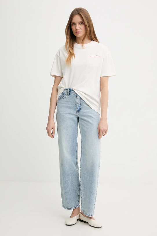 Marc O'Polo t-shirt bawełniany 5000008111 beżowy SS26