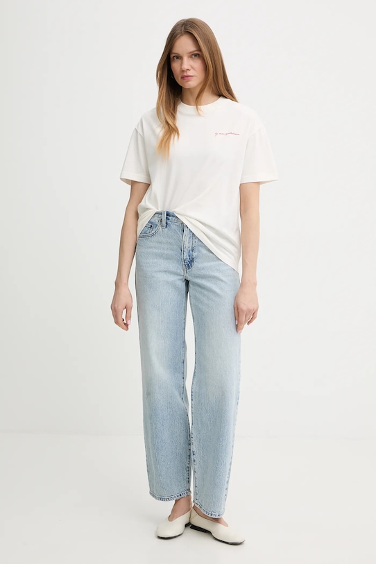 Marc O'Polo t-shirt bawełniany 5000008111 beżowy SS26