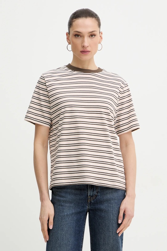 Marc O'Polo t-shirt bawełniany wzorzyste różowy 5000008113