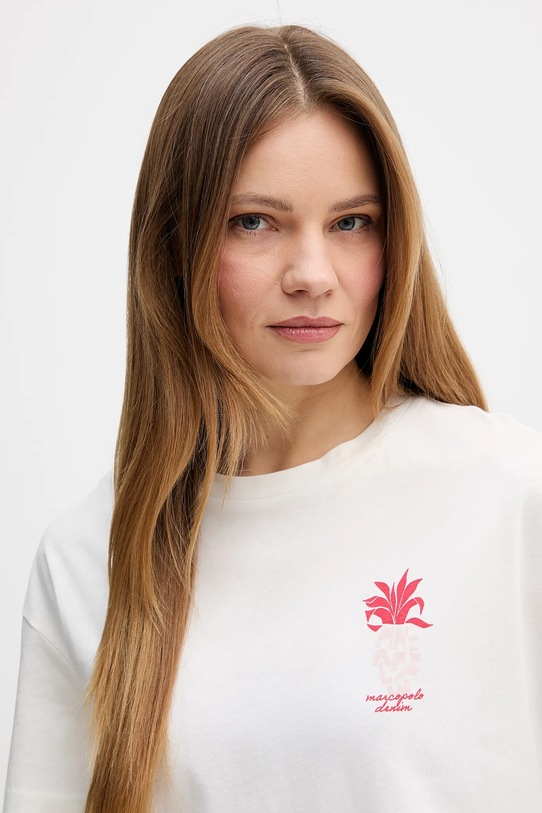 Marc O'Polo t-shirt bawełniany beżowy 5000008180