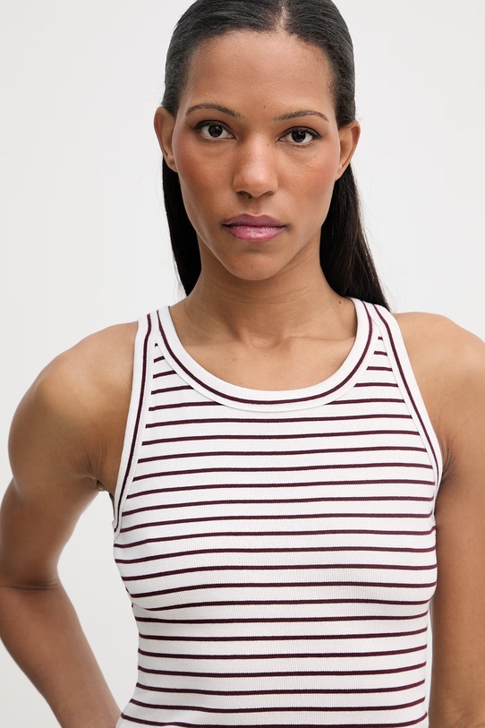 Marc O'Polo top damski bawełniany z elastanem biały 5000008213