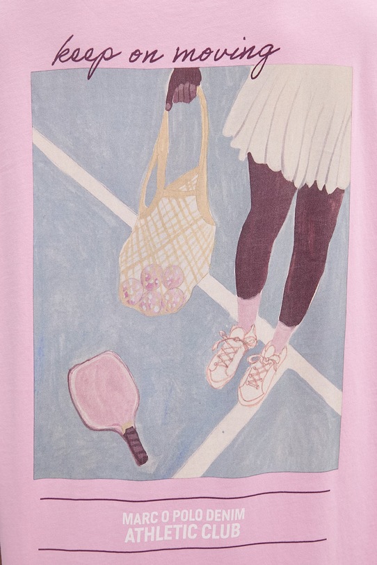 Marc O'Polo T-shirt oversize damski bawełniany 5000009628 różowy