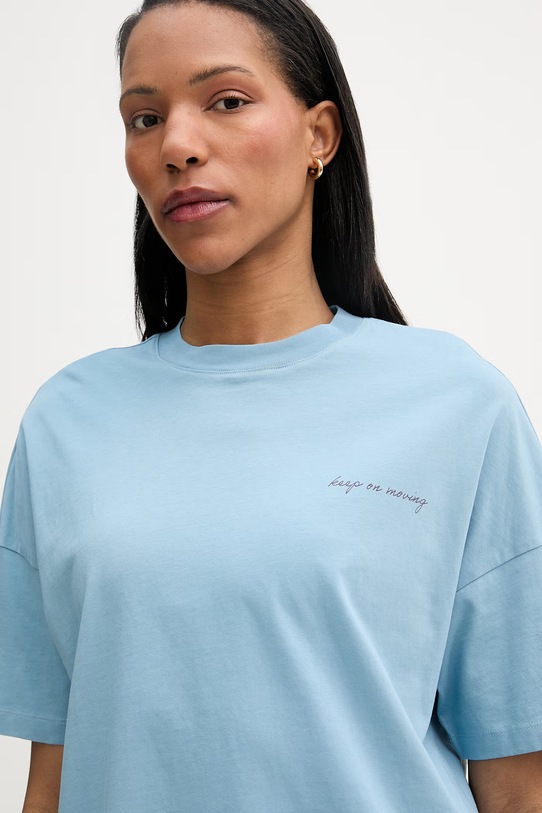 Marc O'Polo T-shirt oversize damski bawełniany niebieski 5000009628