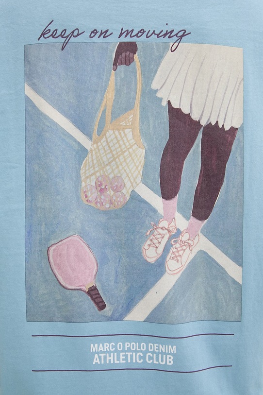 Marc O'Polo T-shirt oversize damski bawełniany 5000009628 niebieski