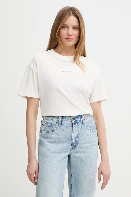 Дрехи Памучна тениска Marc O'Polo 5000010955 бежов