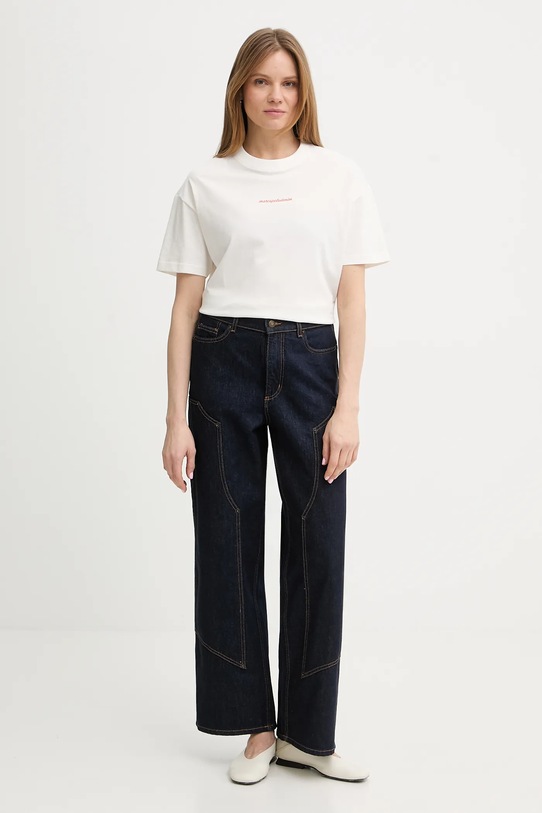 Marc O'Polo t-shirt bawełniany 5000010955 beżowy SS26